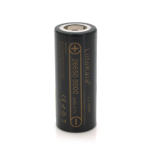 Акумулятор 26650 Li-Ion LiitoKala Lii-50A, 5000mAh (5100-5500mAh), 25A, 3.7V (2.5-4.2V), Black, 2 шт в упаковці, ціна за 1 шт
