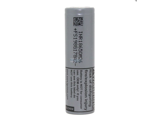 Акумулятор Li-Ion 18650 LG INR18650M26, 2500mAh, 10A, 4.2/3.6/2.5V, GREY, 2 шт в упаковці, ціна за 1 шт Акумулятор Li-Ion 18650 LG INR18650M26, 2500mAh, 10A, 4.2/3.6/2.5V, GREY, 2 шт в упаковці, ціна за 1 шт