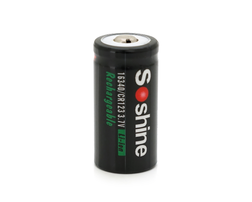 Акумулятор Soshine 16340/CR123 Li-Ion, 700mAh, 1A, 4.2/3.7/2.5V, Button Top, Black