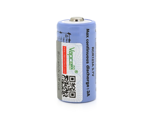 Акумулятор 16340/CR123 Li-Ion Vapcell T8 Button Top, 850mAh, 3A, 4.2/3.6/2.5V, Purple