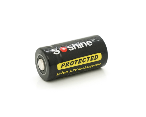 Акумулятор 16340/CR123 Li-Ion Soshine 16340P-3.7-700 Protected, 700mAh, 0.7A, 4.2/3.6/2.75V, Black
