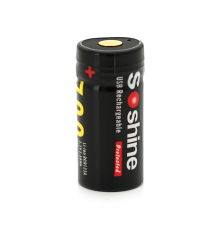 Акумулятор Soshine RCR123USB 16340/CR123 Li-Ion, microUSB, 700mAh, 2.1A, 4.2/3.7/2.75V, Black