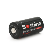 Акумулятор 16340/CR123 Li-Ion Soshine 16340P-3.0-700 Protected, 700mAh, 3.0V, Black