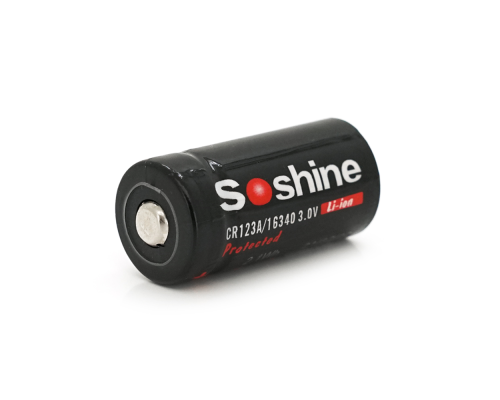 Акумулятор 16340/CR123 Li-Ion Soshine 16340P-3.0-700 Protected, 700mAh, 3.0V, Black