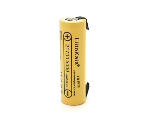 Акумулятор 21700 Li-Ion LiitoKala Lii-50E-N(Nickel), 5000mAh (4800-5100mAh), 15A, 3.7V (2.5-4.2V), Yellow, PVC BOX Акумулятор 21700 Li-Ion LiitoKala Lii-50E-N(Nickel), 5000mAh (4800-5100mAh), 15A, 3.7V (2.5-4.2V), Yellow, PVC BOX