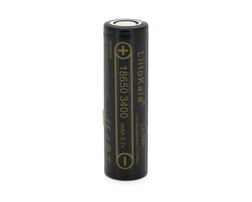Акумулятор 18650 Li-Ion LiitoKala Lii-34A, 3400mAh (3250-3350mAh), 3.7V (2.75-4.2V), Black, , 2 шт в упаковці, ціна за 1 шт