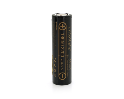 Акумулятор 18650 Li-Ion LiitoKala Lii-22A, 2200mah (2100-2300mah), 3.7V (2.75-4.2V), Black, PVC BOX Q2, цена за 1 шт Акумулятор 18650 Li-Ion LiitoKala Lii-22A, 2200mah (2100-2300mah), 3.7V (2.75-4.2V), Black, PVC BOX Q2, цена за 1 шт