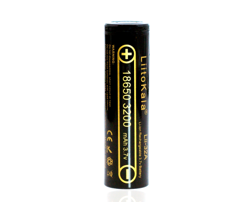 Акумулятор 18650 Li-Ion LiitoKala Lii-32A, 3200mAh (3050-3350mAh), 3.7V (2.75-4.2V), Black, PVC BOX Q2, ціна за 1 шт