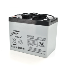 Акумуляторна батарея AGM RITAR RA12-70, Gray Case, 12V 70.0Ah (350 x 167 x 182)