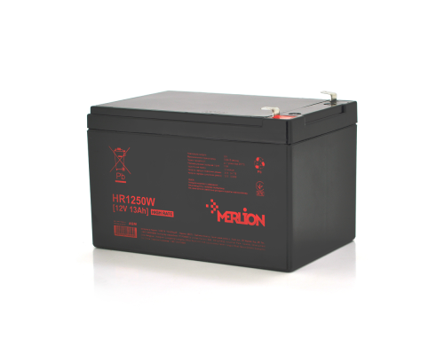 Акумуляторна батарея MERLION HR1250W, 12V 13Ah Black ( 152 х 99 х 95 (100) ), Q6