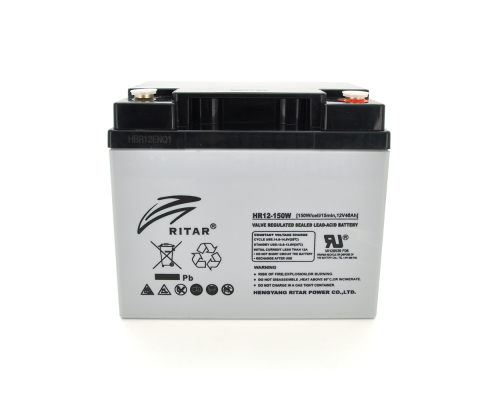 Акумуляторна батарея AGM RITAR HR12150W, Gray Case, 12V 40.0Ah ( 198 х 166 х 169 (169 ) 12.40kg Q1/48