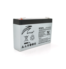 Акумуляторна батарея AGM RITAR RT670, Black Case, 6V 7.0Ah (151х34х94 (100)) Q20