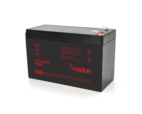 Акумуляторна батарея MERLION HR1234W, 12V 9,5Ah ( 151 х 65 х 94 (100) ) Black Q10/420 Акумуляторна батарея MERLION HR1234W, 12V 9,5Ah ( 151 х 65 х 94 (100) ) Black Q10/420