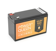 Акумуляторна батарея Power Queen LiFePO4 12.8V 6Ач 76Wh,BMS 6A F2, 151*65*94mm