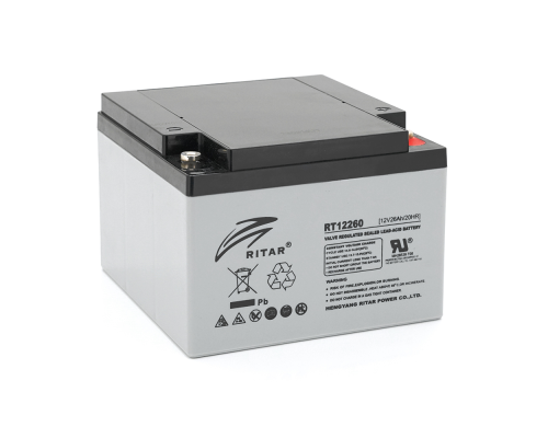 Акумуляторна батарея AGM RITAR RT12260, Gray Case, 12V 26.0Ah (166 х 178 х125 ) Q1