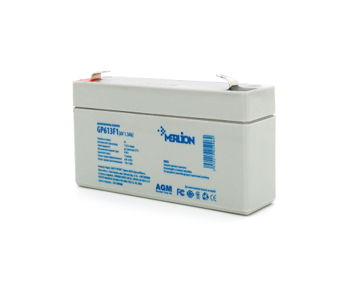 Акумуляторна батарея MERLION AGM GP613F1 6 V 1,3Ah ( 95 x 25 x 50 (55) ) Q40