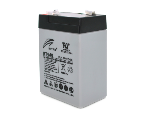 Акумуляторна батарея AGM RITAR RT640, Black Case, 6V 4Ah ( 70х47х99 (107) ) Q20 Акумуляторна батарея AGM RITAR RT640, Black Case, 6V 4Ah ( 70х47х99 (107) ) Q20