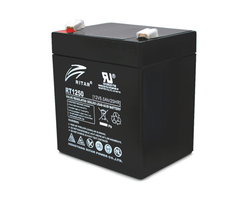 Акумуляторна батарея AGM RITAR RT1250B, Black Case, 12V 5.0Ah ( 90 х70 х 101 (107) ) Q10