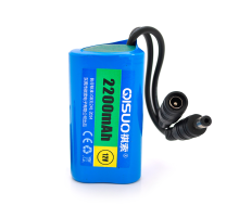 Акумуляторна батарея літієва QiSuo 12V 2.2A з елементами Li-ion 18650, DC5.5x2.1, (37x37x70mm)