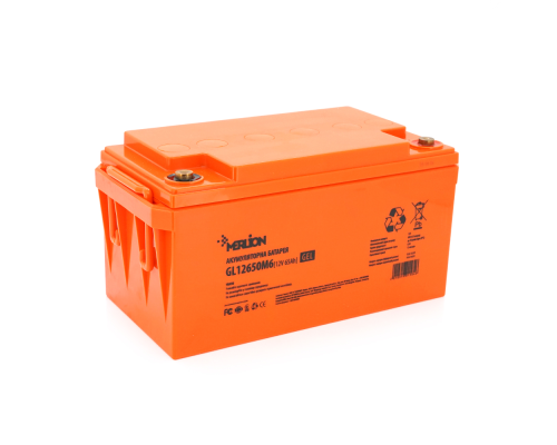 Акумуляторна батарея MERLION GL12650M6 12 V 65 Ah (348 x 168 x 178) Orange Q1/48 Акумуляторна батарея MERLION GL12650M6 12 V 65 Ah (348 x 168 x 178) Orange Q1/48