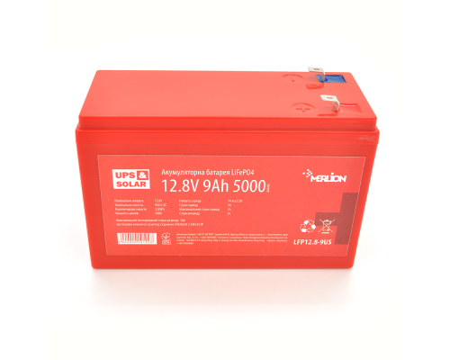 Літій-залізо-фосфатний акумулятор Merlion LiFePO4 12.8V 9AH (4S3P/BMS-10A), (151x65x100), 1,34kg for UPS, до 5000 циклів, Q12
