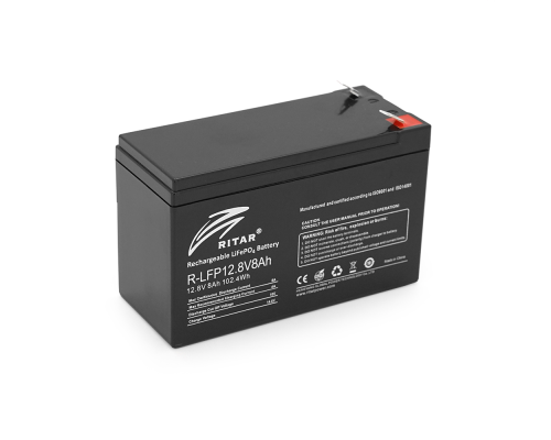 Аккумуляторная батарея Ritar LiFePO4 12,8V 8Ah BMS4A@4S (150 x 65 x 95 (100) ) 1.0kg Q10