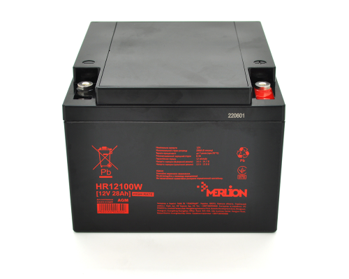 Акумуляторна батарея MERLION HR12100W, 12V 28Ah Black ( 166 х 175 х 125 (125) )