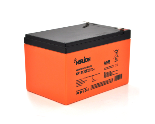 Акумуляторна батарея MERLION AGM GP12120F2 PREMIUM 12 V 12 Ah ( 150 x 98 x 95 (100) ) Orange Q6