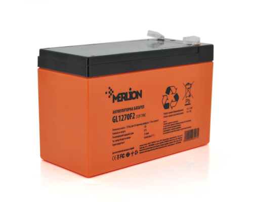 Акумуляторна батарея MERLION GL1270F2 12 V 7Ah ( 150 x 65 x 95 (100) Orange Q10/480 Акумуляторна батарея MERLION GL1270F2 12 V 7Ah ( 150 x 65 x 95 (100) Orange Q10/480