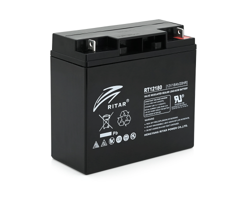 Акумуляторна батарея AGM RITAR RT12180BL5, Black Case, 12V 18.0Ah (181х77х167) Q4