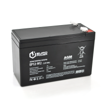 Акумуляторна батарея EUROPOWER AGM EP12-9F2 12 V 9Ah ( 150 x 65 x 95 (100) ) Black Q10