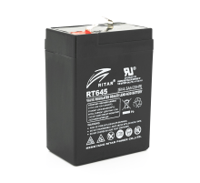 Акумуляторна батарея AGM RITAR RT645, Black Case, 6V 4.5Ah ( 70х47х99 (105) ) Q20