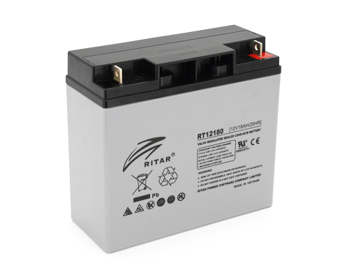 Акумуляторна батарея AGM RITAR RT12180GL5, Gray Case, 12V 18.0Ah (181х77х167 ) Q4