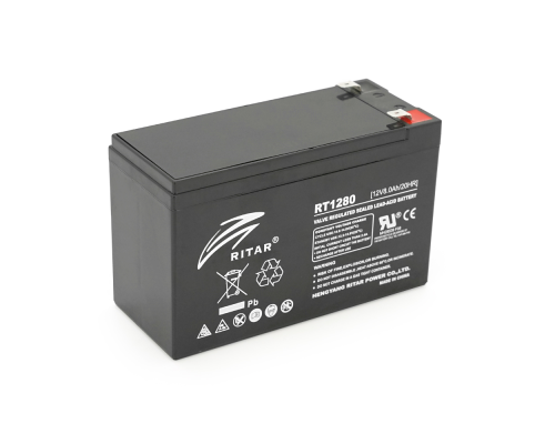 Акумуляторна батарея AGM RITAR RT1280, Black Case, 12V 8.0Ah ( 151 х 65 х 94 (100) ) Q10