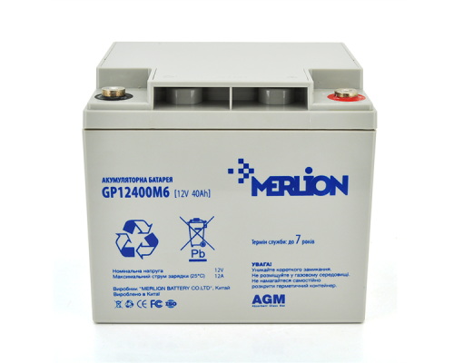 Акумуляторна батарея MERLION AGM GP12400M6 12 V 40 Ah ( 196 x 165 x 175 ) Q1 Акумуляторна батарея MERLION AGM GP12400M6 12 V 40 Ah ( 196 x 165 x 175 ) Q1