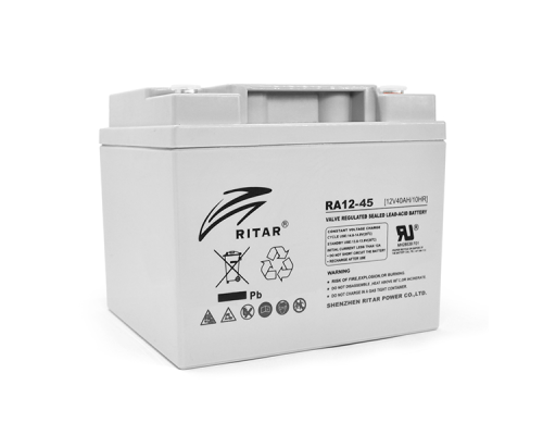 Акумуляторна батарея AGM RITAR RA12-45, Gray Case, 12V 45.0Ah (198 x 166 x169) Q1