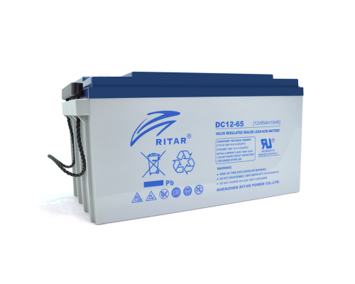 Акумуляторна батарея AGM RITAR DC12-65, Gray Case, 12V 65Ah ( 350 х 167 х 182 ) Q1