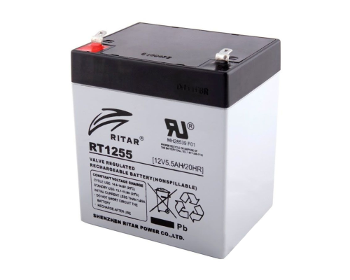 Акумуляторна батарея AGM RITAR RT1255, Gray Case, 12V 5.5Ah ( 90 х 70 х 101 (107) ) Q10