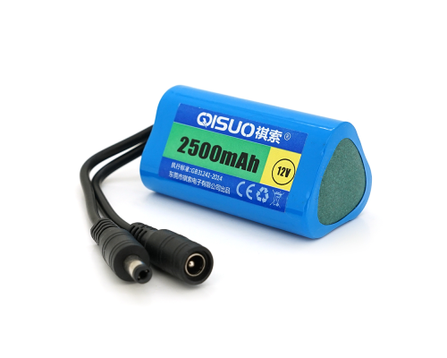Акумуляторна батарея літієва QiSuo 12V 2.2A з елементами Li-ion 18650, DC5.5x2.1, (37x37x67mm)