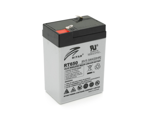 Акумуляторна батарея AGM RITAR RT650, Gray Case, 6V 5Ah (70х47х99 (107)) Q20 Акумуляторна батарея AGM RITAR RT650, Gray Case, 6V 5Ah (70х47х99 (107)) Q20