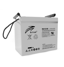 Акумуляторна батарея AGM RITAR RA12-60, Gray Case, 12V 60.0Ah ( 260 x 169 x 211 (218) ) Q1