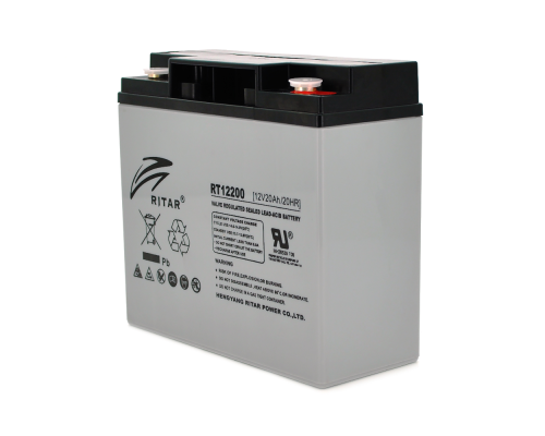 Акумуляторна батарея AGM RITAR RT12200, Gray Case, 12V 20.0Ah ( 181 х 77 х 167 ) Q4