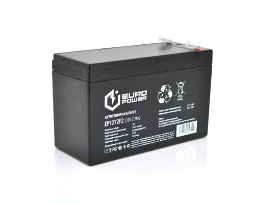 Акумуляторна батарея EUROPOWER AGM EP12-7.2F2 12 V 7,2 Ah ( 150 x 65 x 95 (100) ) Black Q10 Акумуляторна батарея EUROPOWER AGM EP12-7.2F2 12 V 7,2 Ah ( 150 x 65 x 95 (100) ) Black Q10