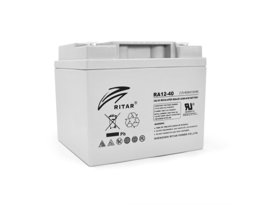 Акумуляторна батарея AGM RITAR RA12-40, Gray Case, 12V 40.0Ah ( 198 x166 x 169 ) Q1