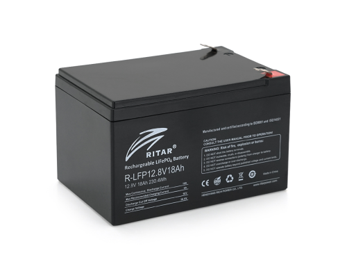 Акумуляторна батарея Ritar LiFePO4 12,8V 18Ah 230.4WH BMS9A@4SS ( 150 x 98 x 95 (100) ) Q6