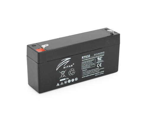 Акумуляторна батарея AGM RITAR RT632, Gray/Black Case, 6V 3.2Ah ( 134х35х60 (66) ) Q10