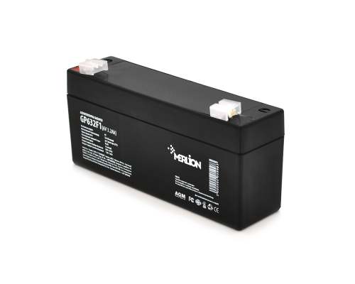 Акумуляторна батарея MERLION AGM GP632F1 6 V 3,2Ah (35 x 70 x 135 (120)) Q20