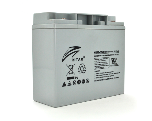 Акумуляторна батарея AGM RITAR HR12-60W, Gray Case, 12V 17.0Ah ( 181 х 77 х 167 (167 ) 4.80 kg Q4