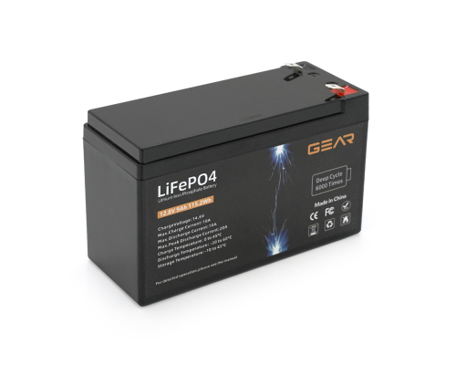 Літій-залізо-фосфатний акумулятор GEAR LiFePO4 12.8V 9AH (BMS-10A/10 A), (150x65x95), 1kg до 6000 циклів, Q8 Літій-залізо-фосфатний акумулятор GEAR LiFePO4 12.8V 9AH (BMS-10A/10 A), (150x65x95), 1kg до 6000 циклів, Q8