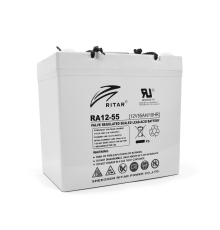Акумуляторна батарея AGM RITAR RA12-55, Gray Case, 12V 55.0Ah ( 229 x 138 x 211 (216) ) Q1